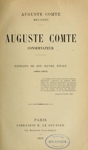Cover of: Auguste Comte méconnu by Auguste Comte