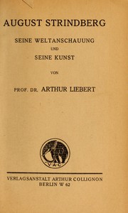 Cover of: August Strindberg: seine weltanschauung und seine kunst.