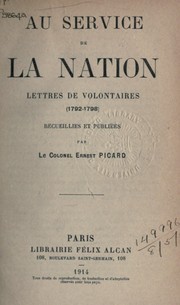 Cover of: Au service de la Nation: lettres de Volontaires (1792-1798)