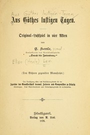 Cover of: Aus Göthes lustigen Tagen: original Lustspiel in vier Akten