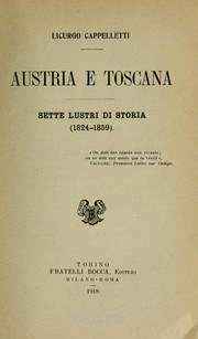 Cover of: Austria e Toscana: sette lustri di storia (1824-1859)