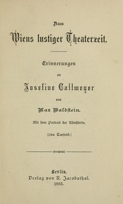 Aus Wiens lustiger Theaterzeit by Max Waldstein