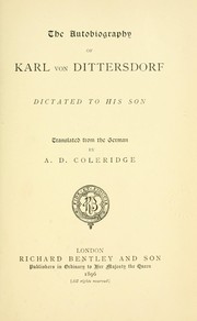Cover of: The autobiography of Karl von Dittersdorf
