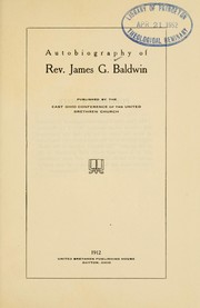Cover of: Autobiography of Rev. James G. Baldwin by James G. Baldwin