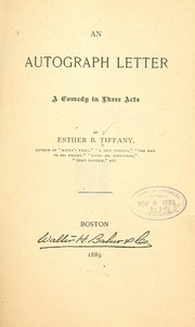 Cover of: An autograph letter by Esther Brown Tiffany