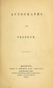 Cover of: Autographs for freedom