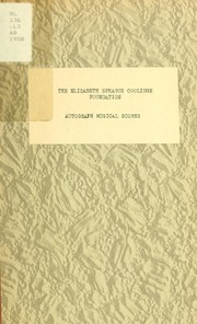 Cover of: Autograph musical scores in the Coolidge Foundation collection.