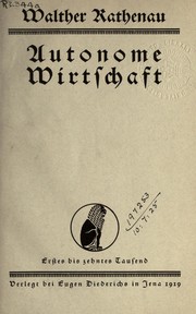 Cover of: Autonome Wirtschaft by Walther Rathenau