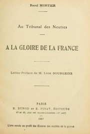 Cover of: Au tribunal des neutres
