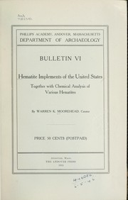 Cover of: Hematite implements of the United States: together with chemical analysis of various hematites