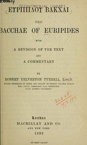 Cover of: The Bacchae by Euripides