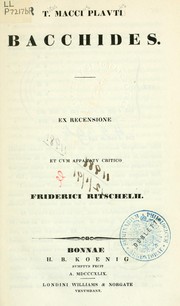 Cover of: Bacchides by Titus Maccius Plautus