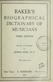 Cover of: Baker's biographical dictionary of musicians by Theodore Baker