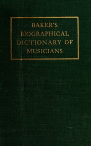 Cover of: Baker's biographical dictionary of musicians