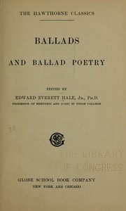 Cover of: Ballads and ballad poetry by Edward Everett Hale, Jr.