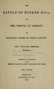 Cover of: The battle of Bunker Hill, or, The temple of liberty: an historic poem in four cantos