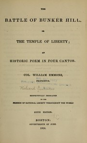 Cover of: The battle of Bunker Hill, or, The temple of liberty by Richard Emmons