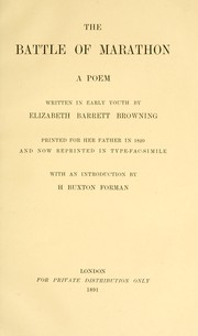 Cover of: The Battle of Marathon: a poem written in early youth