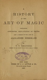 Cover of: A history of the art of magic