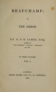 Cover of: Beauchamp: or, The error: a novel