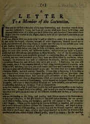 Cover of: A letter to a member of the convention