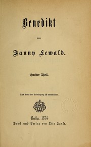Cover of: Benedikt by Fanny Lewald