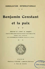 Cover of: Benjamin Constant et la paix