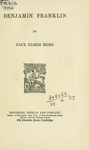 Cover of: Benjamin Franklin by Paul Elmer More