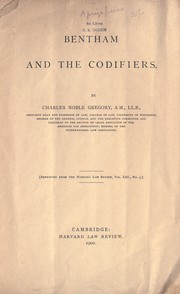 Cover of: Bentham and the codifiers