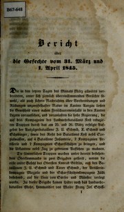 Cover of: Bericht uber die Geschichte vom 31. Marz und 1. April 1845 by Ludwig von Sonnenberg