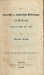 Cover of: Über literarische und künstlerische Bestrebungen in Danzig während der Jahre 1630-1640