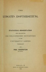 Cover of: Über Lydgate's Aesopübersetzung by Aesop