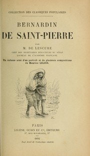 Cover of: Bernardin de Saint-Pierre by Mathurin François Adolphe de Lescure