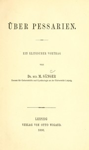 Cover of: Über Pessarien by M. Sänger