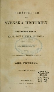 Cover of: Berättelser ur svenska historien: till ungdomens tjenst