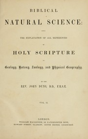 Cover of: Biblical natural science by John Duns