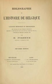 Cover of: Bibliographie de l'histoire de Belgique by Pirenne, Henri