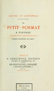 Cover of: Bibliographie générale des petits-formats dits Cazins by A. Corroënne