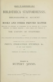Cover of: Bibliotheca staffordiensis by Rupert Simms