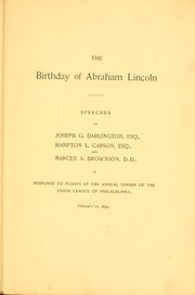 Cover of: The birthday of Abraham Lincoln. by Union League of Philadelphia