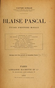 Cover of: Blaise Pascal : études d'histoire morale