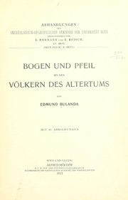 Cover of: Bogen und pfeil bei den völkern des altertums