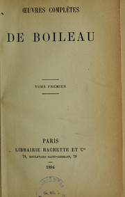 Cover of: Oeuvres complètes de Boileau