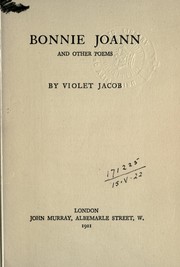 Cover of: Bonnie Joann, and other poems by Violet Jacob