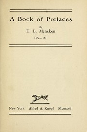 Cover of: A book of prefaces by H. L. Mencken