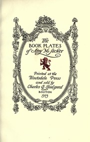 Cover of: The book plates of Amy M. Sacker by Amy M. Sacker