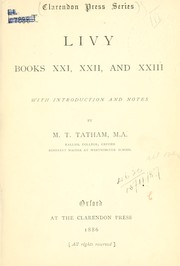 Cover of: Books 21, 22, and 23: With introd. and notes by M.T. Tatham