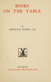 Cover of: Books on the table by Edmund Gosse