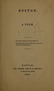 Cover of: Boston: a poem.