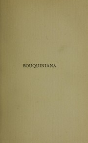 Cover of: Bouquiniana: notes et notules d'un bibliologue